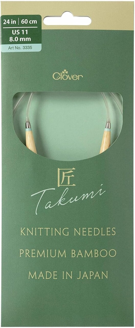 Clover Takumi Pro Bamboo Circular Knitting Needles 24"- US 0-15